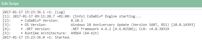 CoDaBix Runtime Logfile